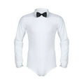 thumbnail image 7 of iiniim Men's Long Sleeve Zipper Front Romper Shirt One-Piece Bowtie Leotard Bodysuit, 7 of 7