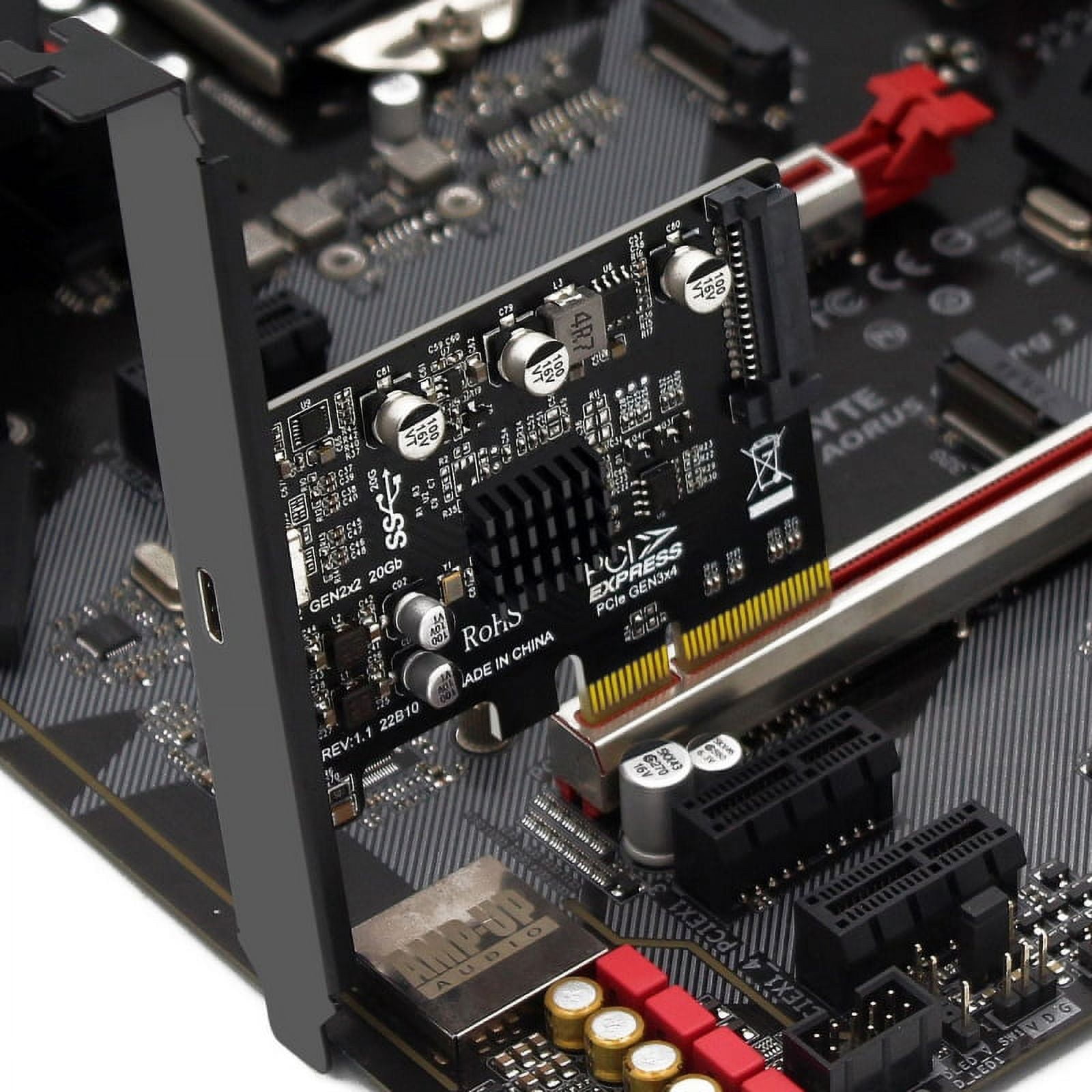 FVH USB 3.2 Gen2 Type-C 20Gbps USB-C to PCI-E 4X Express Card Adapter for Desktop Motherboard