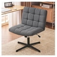 thumbnail image 2 of YOSITiuu Wide Armless Desk Chair No Wheels, Back Criss Cross Chair for Office, Modern Swivel Cross Legged Chair, Height Adjustable Wide Seat Home Office Task Chairs (Dark Gray), 2 of 9