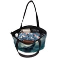 thumbnail image 5 of Whale Canvas Leather Mix Hand Bag Twill Sponge Jeanette 30x10.5x39cm/11.8x4.1x15.4in, 5 of 5