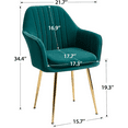 thumbnail image 5 of AVAWING Modern Living Dining Room Accent Arm Chairs Set of 2, Upholstered Seat, Golden Legs, Green, 5 of 7