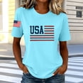 thumbnail image 4 of Levmjia Women's 4th of July T Shirt USA Flag Print Casual Crew Neck Short Sleeve Patriotic Top Loose Fit Summer Tee for American Independence Day, 4 of 6