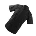 thumbnail image 1 of Hombres, Mujeres, Cuello Mandarín, Doble Botonadura, Manga Corta, Uniforme De Chef, Uniforme - Negro, 3XL Sunnimix Chaqueta de chef para mujeres, 1 of 8