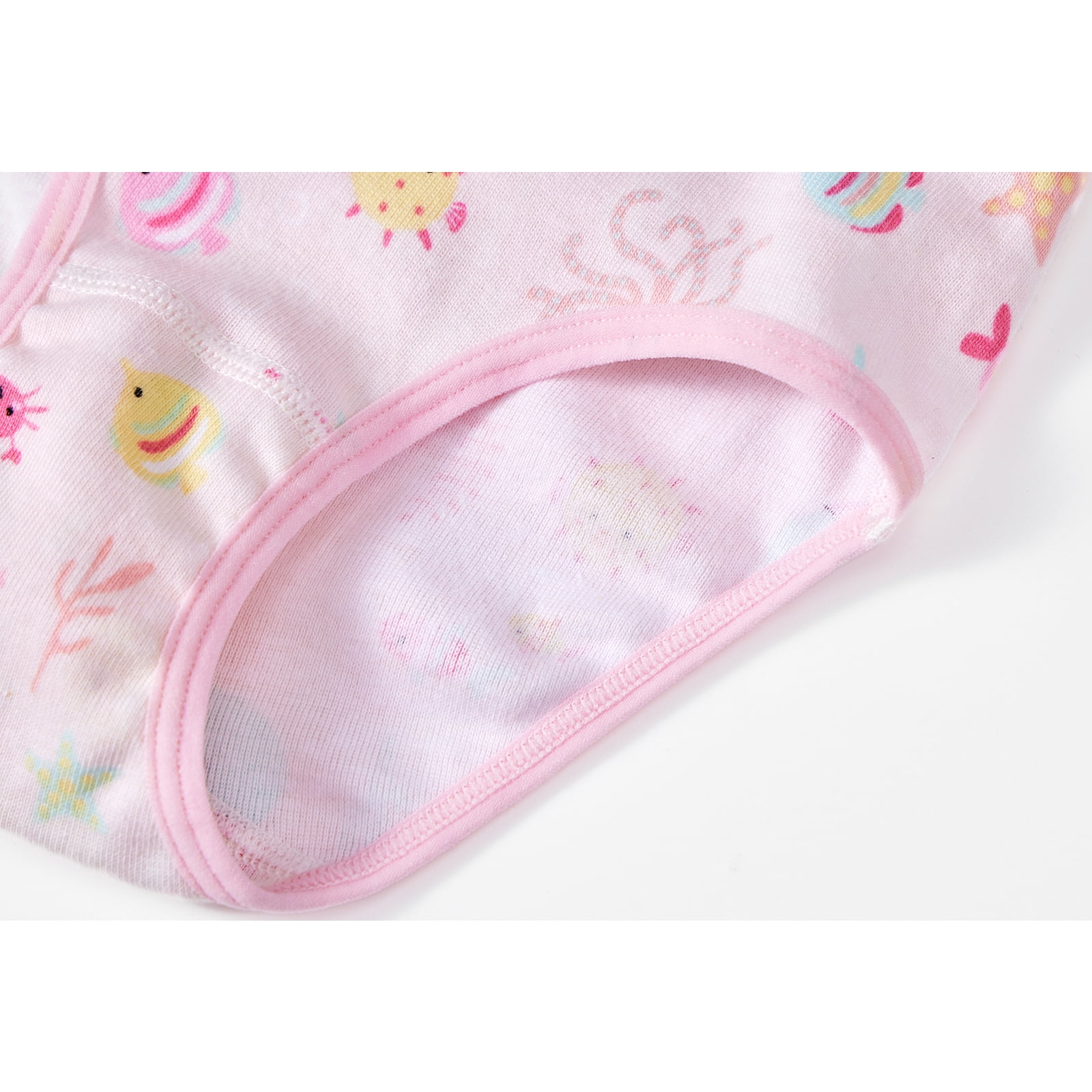SYNPOS 6 Packs Girls Underwear 100% Cotton Cartoon Briefs Kids Underpants  Panties for Toddler 3-4 Years - Fairies,Rabbit,Love-heart 
