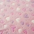 thumbnail image 4 of Your Zone Velvet Plush Glow in the Dark Throw, 100% Polyester, 50 x 60 inch, Hearts, Machine Washable, 4 of 5