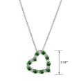 thumbnail image 5 of Forever Facets Lab Grown Diamond and Created Emerald Sterling Silver Heart Necklace, Adult Female, 5 of 7