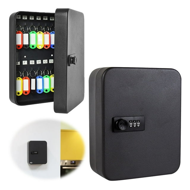 Key Storage Lock Box 20 Key Hooks Combination Key Cabinet Security Lock Box with Key Code ,Easy to Use
