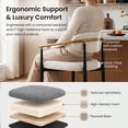 thumbnail image 3 of COLAMY ELEN Set of 2 Modern Counter Height Bar Stools with Arms and Back, 25.5" Upholstered Kitchen Island Chairs, Luxury Metal Frame Barstools for Home Bar Dining Room, Beige, 3 of 13