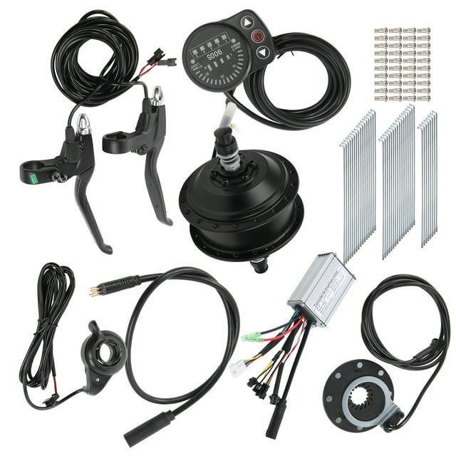 Fosa Kit de Conversion Vélo Électrique Moteur Moyeu 36V 250W + Compteur pour Roue 24 Pouces 12G