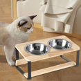 thumbnail image 6 of Gazechimp Elevated Cat Bowls Raised Cat Feeder for Food and Water Lightweight with Stainless steel bowl, 6 of 8