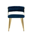 thumbnail image 4 of Daisy 2PACK Upholstered Dining Chairs with Woven Back Navy Blue, 4 of 5