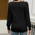 thumbnail image 5 of Duoif Womens Tops Long Sleeve Shirts for Women, Women's Long Sleeve Tops Smocked Puff Sleeve Tops Casual Shirts Blouses Tops for Women Trendy Black L, 5 of 5
