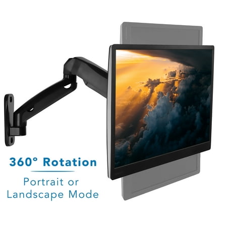 Mount-It! - Single Arm Wall for Monitor - Black