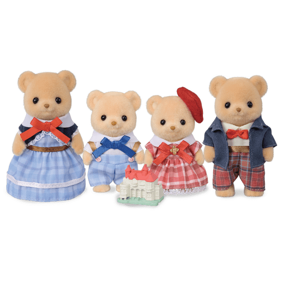 Calico Critters Biscuit Bear Family - 4 Collectible Toy Figures | Poseable with Removable Clothing - Dollhouse Animal Characters for Kids Ages 3 