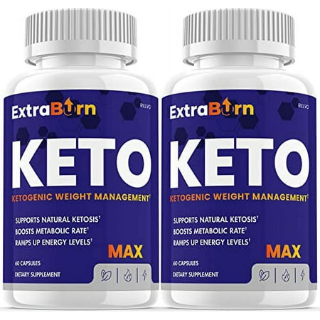 (2 Pack) Extra Burn Keto Pills, Advanced Ketogenic Formula (120 Capsules)