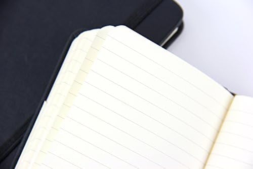 Tekola (2-Pack Pocket Notebook 3.5" x 5.5", Small Hardcover Journal with Pen Holder, Inner Pockets, 100gsm Thick Ruled/Lined Paper, Black