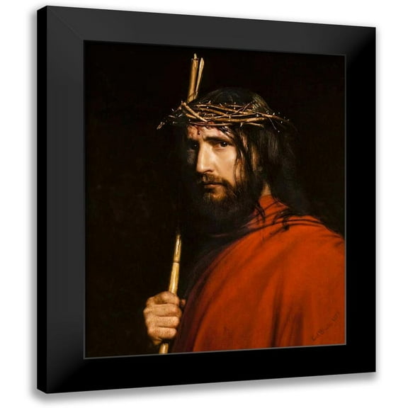 Bloch, Carl 12x14 Black Modern Framed Museum Art Print Titled - Christ with Thorns