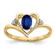 thumbnail image 6 of 14k Yellow Gold Solid Diamond & Sapphire Band Ring, 6 of 7