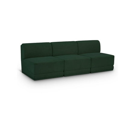 Meridian Furniture Ollie Green Boucle Fabric Modular Sofa