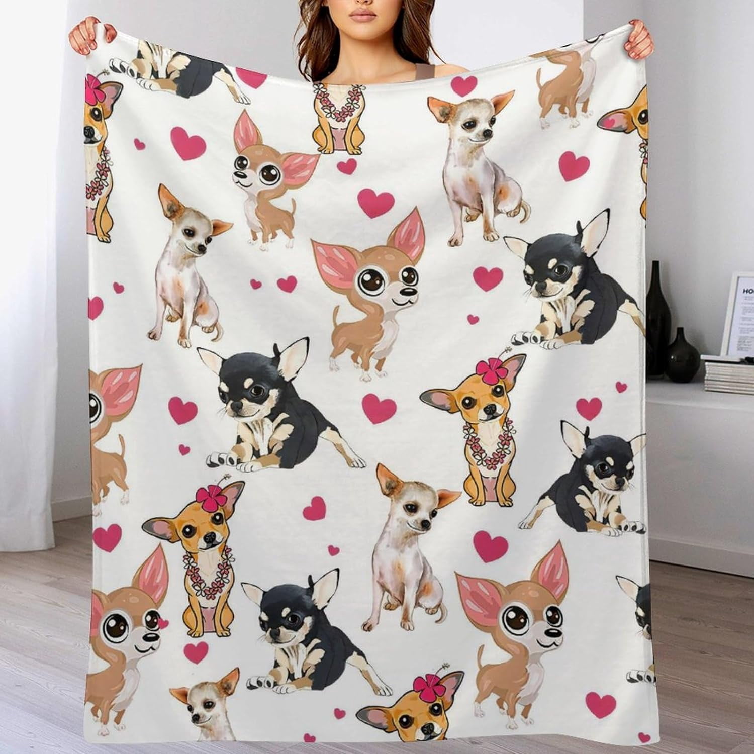 Chihuahua Dog Blanket Chihuahua Gifts for Girls Women Chihuahua Lovers Chihuahua Throw Blanket Kids Adults Soft Warm Cozy Fleece Blanket for Couch Sofa \u200bBed 40"x50"