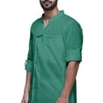 thumbnail image 2 of Atasi Solid Kurta Pajama For Men Asymmetric Style Casual Summer Clothing, 2 of 5