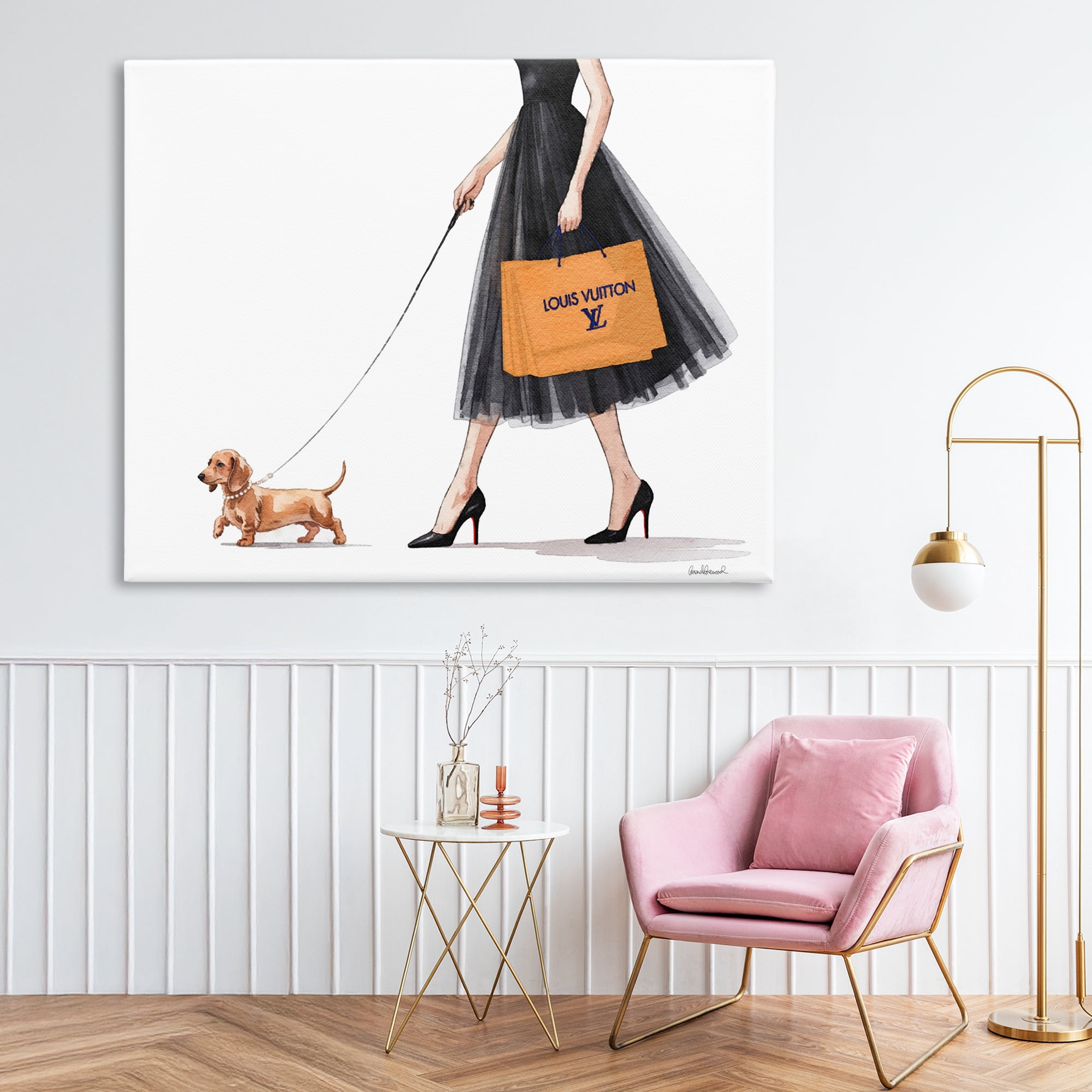 Stupell Industries Fashionable Dog Walking Canvas Wall Art, design by Amanda Greenwood