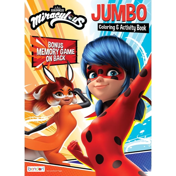 Libro para colorear Miraculous Ladybug 64 páginas Jumbo Bendon 52560