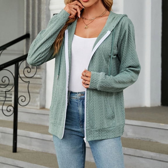 AOOCHASLIY Women Coat Clearance Women Long Sleeve Loose Hooded Sweater Women's Pocket Coat