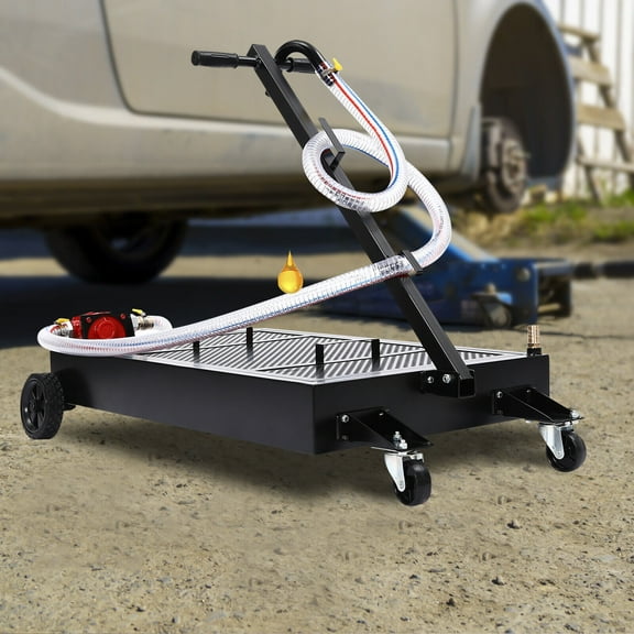 Oil Drain Pan, 15 Gallon Oil Drain Tank, Large Capacity Oil Change Pan Oil Drain Pan for Use with Heavy-duty Trucks, Buses, Cars, SUVs, RVs