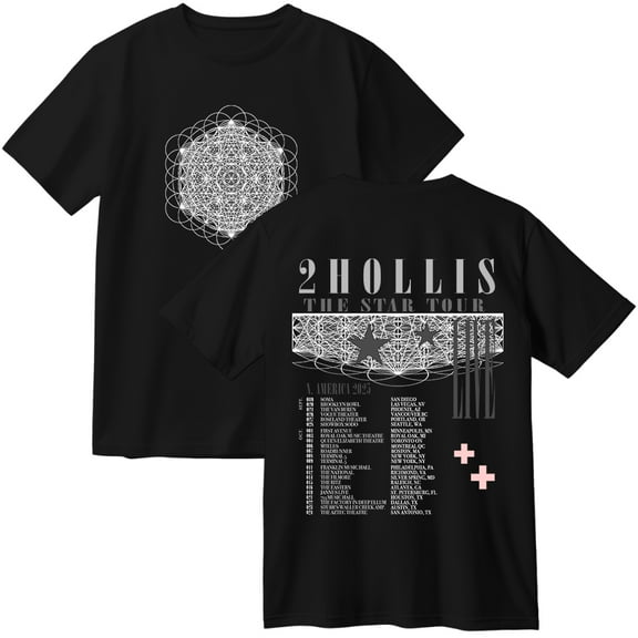 2hollis The Star Tour 2025 Merch Cotton T-Shirt Women Men Casual Crewneck Short Sleeve Tee