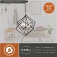 thumbnail image 5 of Rad 23.5-in. W 4 Light Geometric Black and Satin Nickel Pendant Cage Light, 5 of 13