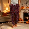 thumbnail image 2 of Domzest Halloween Mens Pajama Pants Halloween Graphic Wide Leg Sleepwear Drawstring Elastic Waisted Funny Pajama Bottoms Red S, 2 of 7