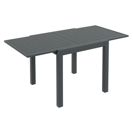 Slate Extendable Dining Table: Adaptable Size for 4-6, Aluminum, Perfect for Outdoor Family Meals, Gray|
