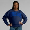 thumbnail image 4 of Women's Fanatics Navy Notre Dame Fighting Irish Supersoft Flow Fleece Pullover Sweatshirt, 4 of 7
