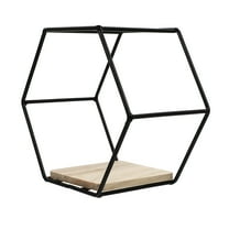 OULII Hexagonal Shelf Black 1Pcs 6.7X5.7X3.7in