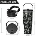 thumbnail image 5 of 1pc Goth 30oz Tumbler with Straw & Handle - Insulated Stainless Steel Cup | Holiday Gift for Man Women (Christmas, Valentine's, Birthday), 5 of 7