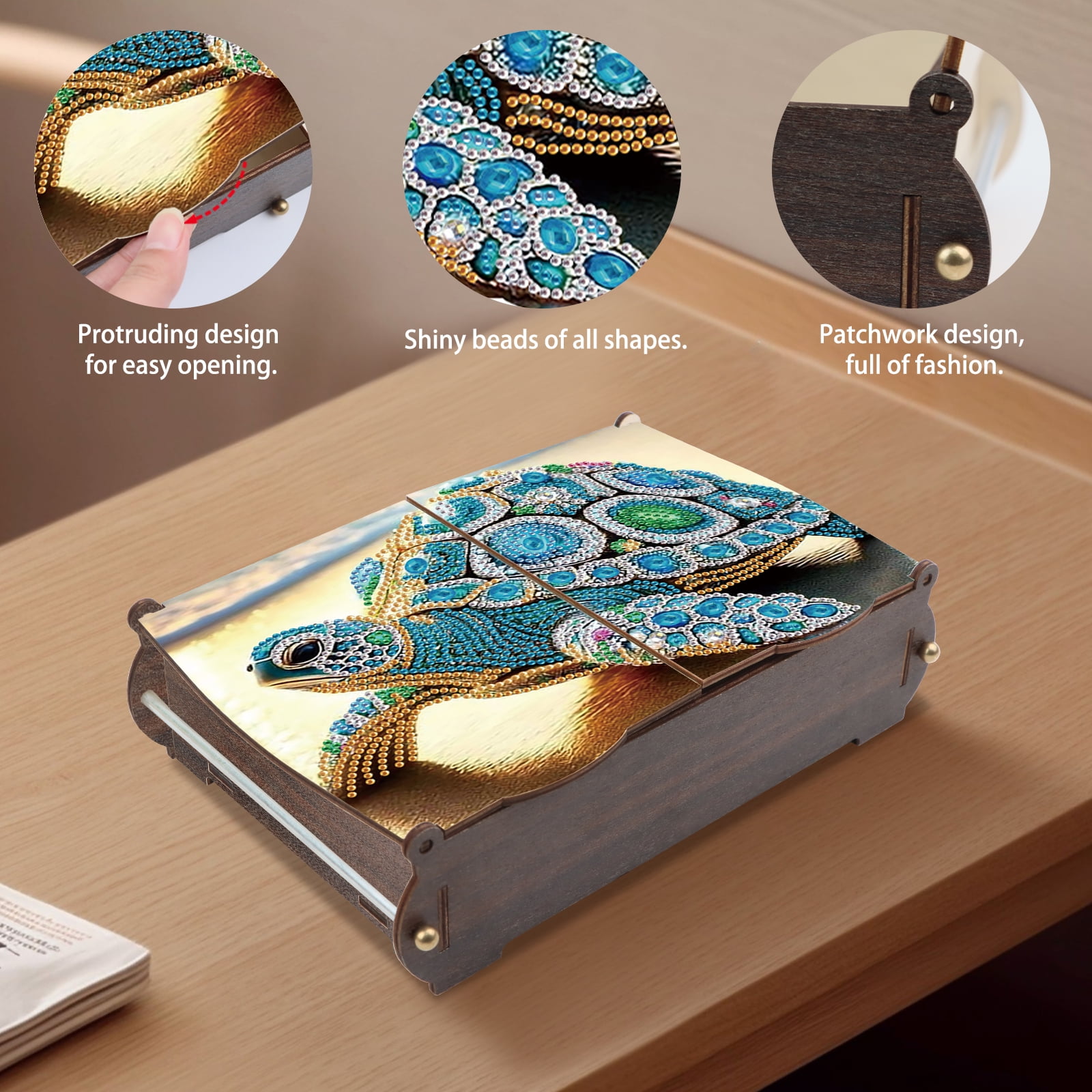 Diamond Painting Kit Storage Box, Turtle Shaped DIY Multi Purpose Craft Storage Box, Ideal for Home Offices and Holiday Gifts