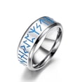 thumbnail image 1 of Anillo pulsera para hombre con luz de espejo de arco interno de 8 mm con grabado giratorio y caracteres que brillan en la oscuridad, 1 of 4