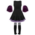 thumbnail image 5 of DPOIS Kids Girls Cheerleading Uniform Costume Cosplay Dance Fancy Dress Black 11-12, 5 of 7