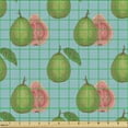 thumbnail image 2 of Ambesonne Exotic Fabric by the Yard Upholstery, Tropical Guava Fruit Motifs, 10 Yards, Seafoam Lime Green Coral, 2 of 5