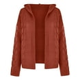 thumbnail image 4 of Lovskoo 2024 Cardigan Sweaters for Women Open Front Trendy Long Sleeve Hooded Cable Knit Oversized Winter Outerwear Tops Watermelon Red, 4 of 9