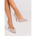 thumbnail image 6 of On feet & in love Women's Rhinestone Pointed Toe Stiletto Pumps - Sparkly Crystal Studded Dress Heels for Evening Party, 6 of 7