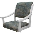 thumbnail image 4 of Extra Tall Solid Wood Bar Stool Casa 34" Seat - Poet Sky Blue Fabric - White, 4 of 4