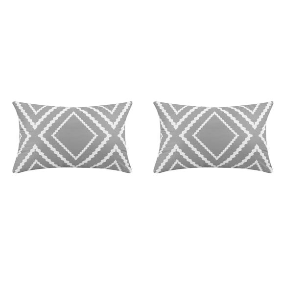 2PC Outdoor Lumbar Waterproof Pillow Covers, Geometric Throw Pillows Cover for Patio Garden, Water Resistant Case for Balcony Furniture, Fade Resistant,12x20 Inch
