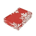 thumbnail image 3 of Red Background Christmas Snowflakes Hand Towel Absorbent Bath Towels for Bathroom Sports Gym 28" x 14" Set of 2, 3 of 8