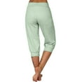 thumbnail image 5 of Capris Sweatpants for Women Casual Athletic Elastic Waist Pants with Pocket Lounge Joggers Workout Loose Trousers, Mint Green, XXL, 5 of 6