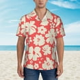 thumbnail image 2 of Kll Men'S Hawaiian Shirt Short Sleeve Button Down Beach Shirts-Beige Flowers, 2 of 7