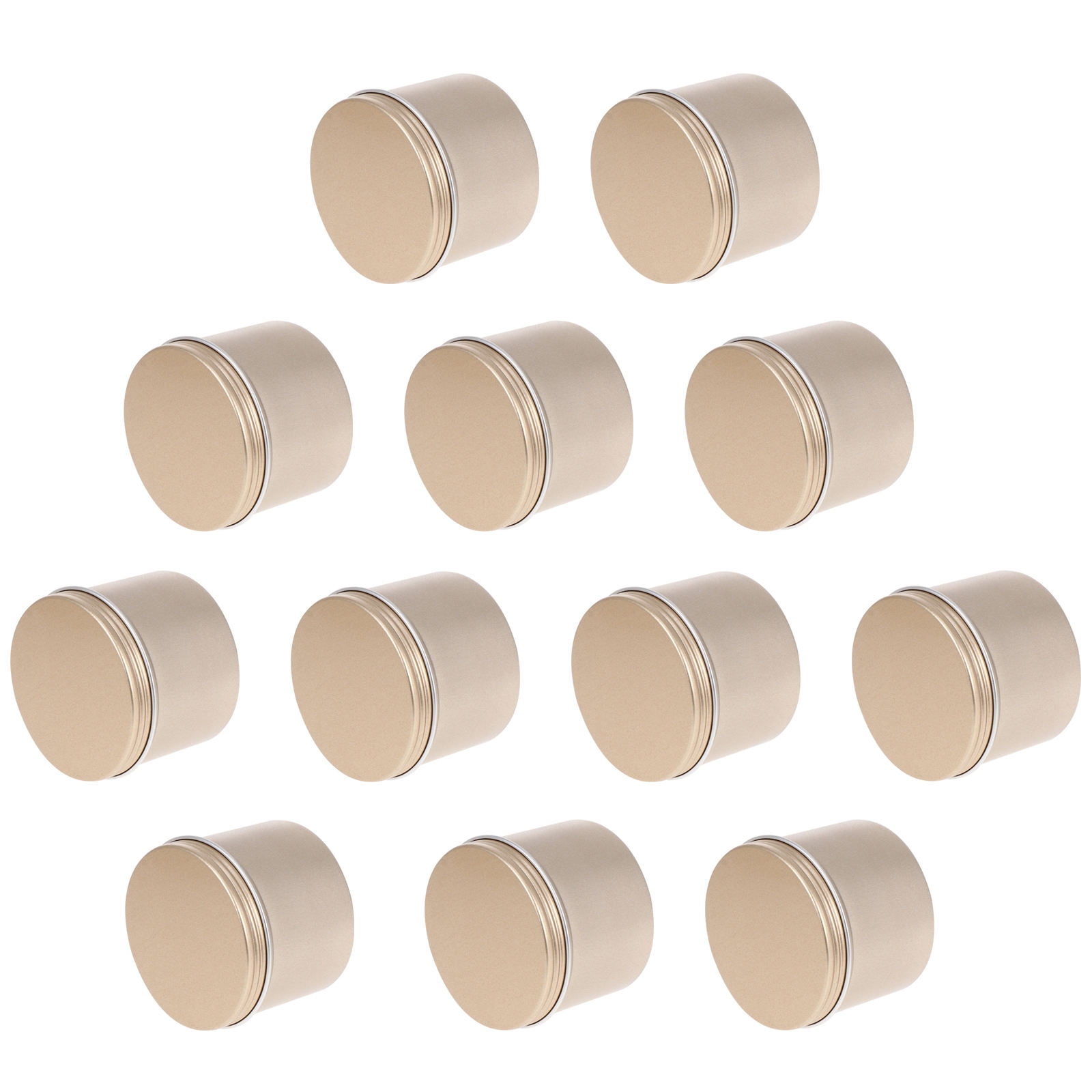 ULTNICE 12Pcs Golden Aluminum Jar Container Refillable Wide Mouth Box for Easy Storage of Cream and Body Care