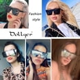 thumbnail image 2 of Gafas de sol cuadradas de gran tamaño para mujer y hombre, de moda, con parte superior plana., 2 of 5