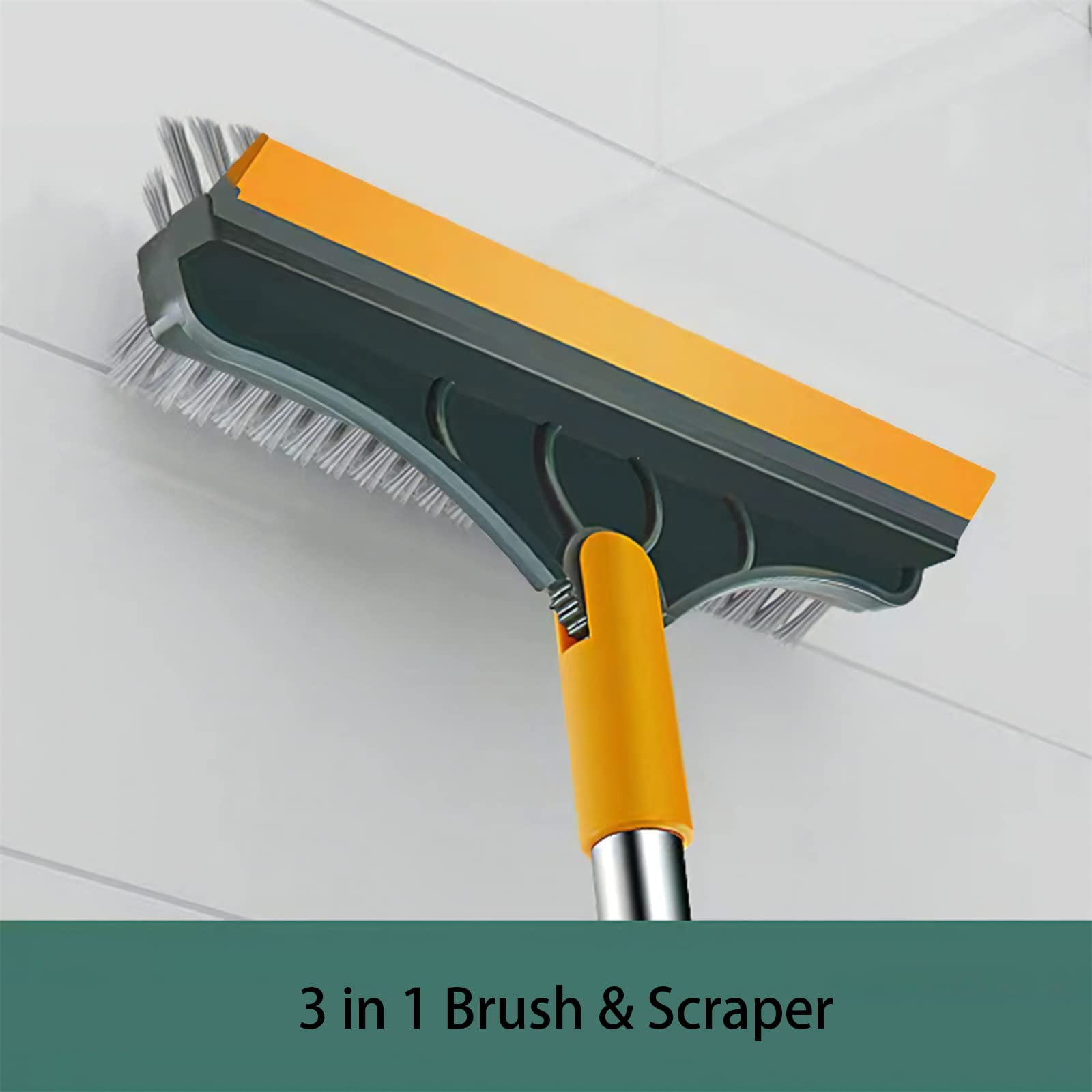 FUMANYI 3 In 1 Floor Cleaning Brush V-Shaped Floor Scrub Brush 180°  Rotating Crevice Scrub Brushes Long Handle Stiff Broom Magic Bathroom  Toilet Brush